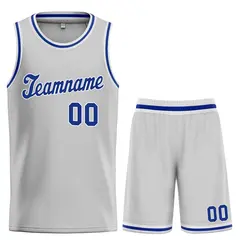 Gray Royal-White Classic Sets Basketball Jersey
