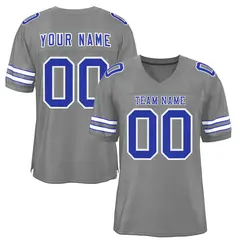 Gray Royal-White Classic Style Authentic Football Jersey 1