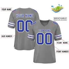 Gray Royal-White Classic Style Authentic Football Jersey 2