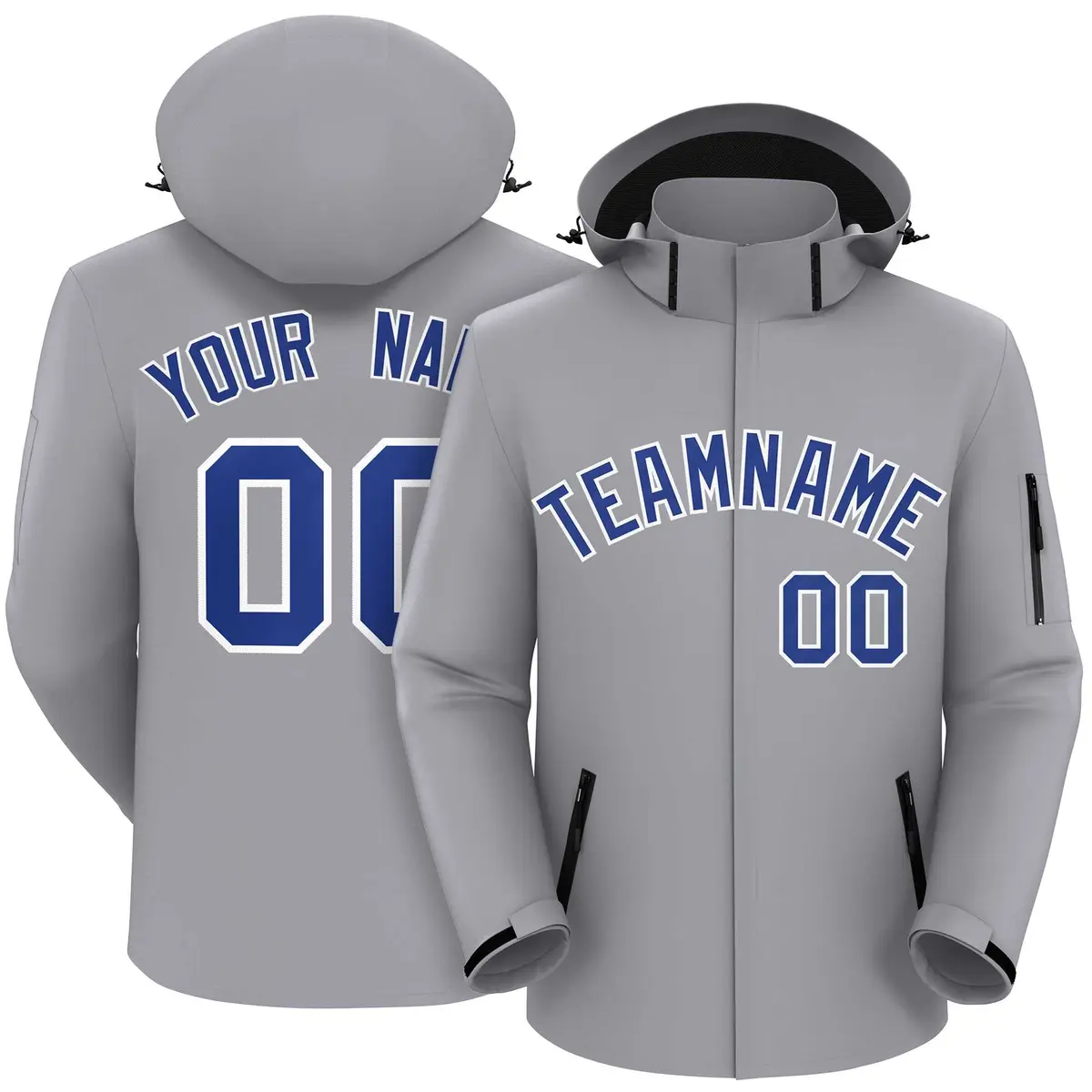 Gray Royal-White Classic Style Waterproof Jacket