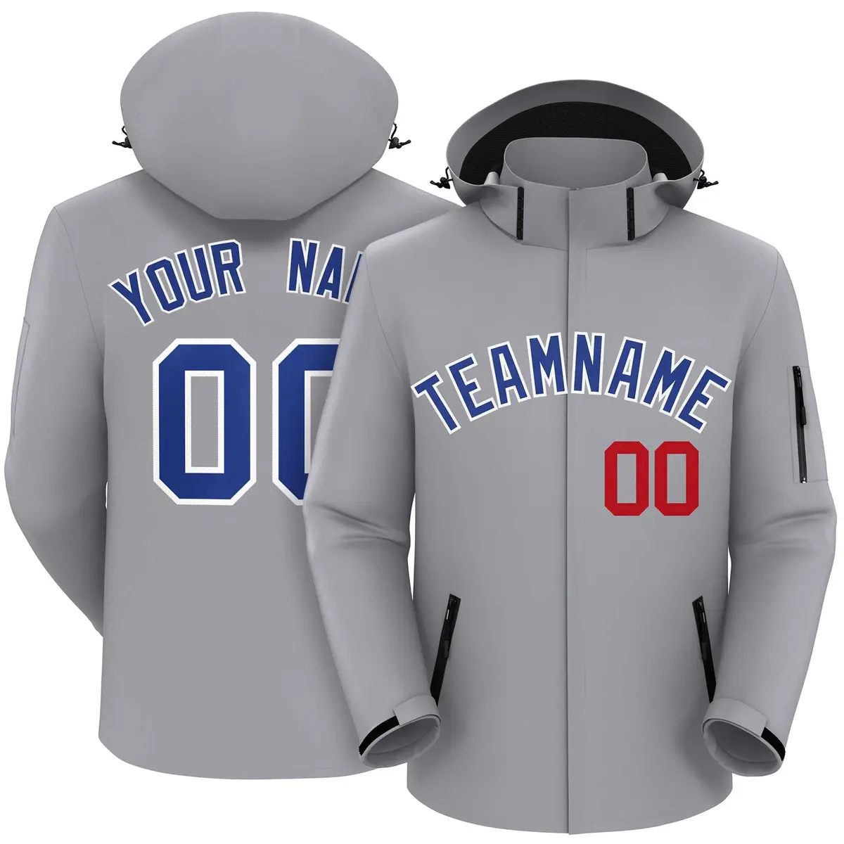 Gray Royal-White Classic Style Waterproof Jacket