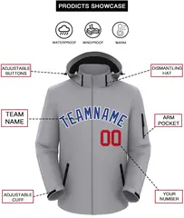 Gray Royal-White Classic Style Waterproof Jacket 2