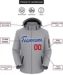 Gray Royal-White Classic Style Waterproof Jacket 2