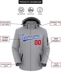 Gray Royal-White Classic Style Waterproof Jacket 2