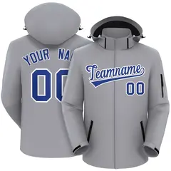 Gray Royal-White Classic Style Waterproof Jacket