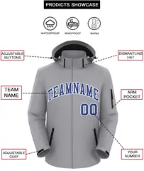 Gray Royal-White Classic Style Waterproof Jacket 2