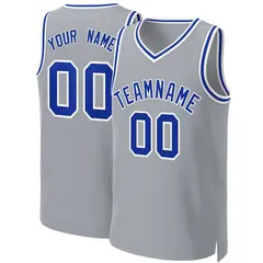 Gray Royal-White Classic Team Basketball Jersey 1
