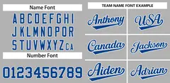Gray Royal-White Classic Two-Button Softball Jersey 3