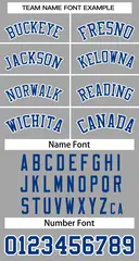 Gray Royal-White Classic Two-Button Softball Jersey 3
