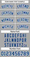 Gray Royal-White Classic Two-Button Softball Jersey 3