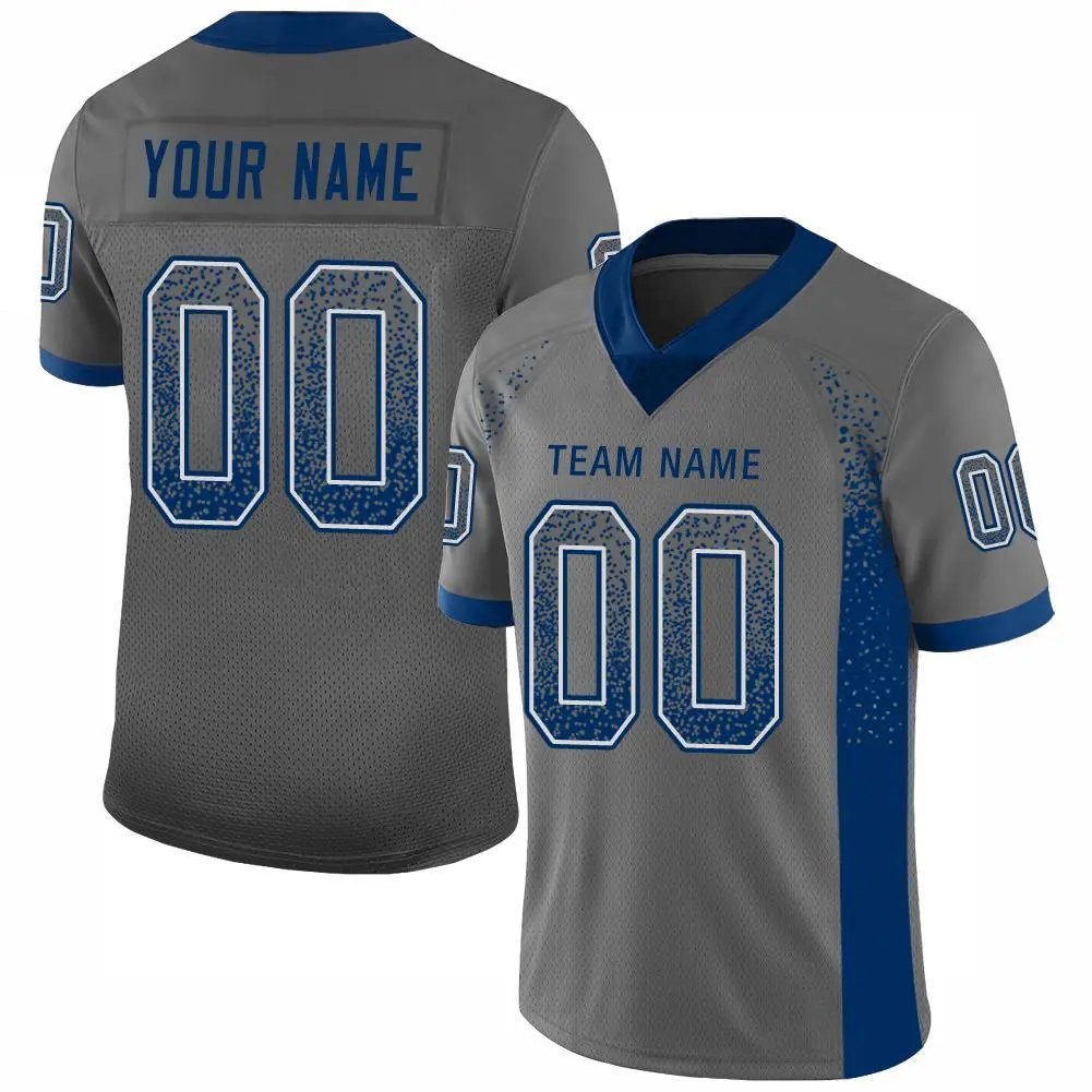 Gray Royal-White Drift Mesh Football Jersey