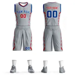 Gray Royal-White Graffiti Oblique Bar Basketball Jersey