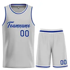 Gray Royal-White Heal Basketball Jersey Uniform Set