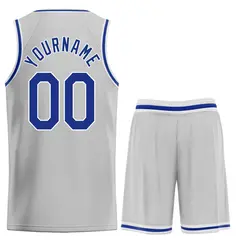 Gray Royal-White Heal Basketball Jersey Uniform Set 2