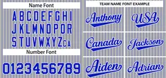 Gray Royal-White Stripe Authentic Fashion Baseball Jersey 3