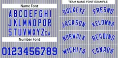Gray Royal-White Stripe Authentic Fashion Baseball Jersey 3