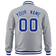 Gray Royal-White Varsity Full-Zip Letterman Bomber Jacket 4