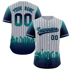 Gray Seattle City Silhouette Baseball Jersey 1