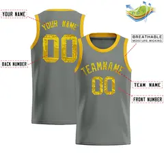Gray Sequined Trim Athletic Basketball Jersey 2