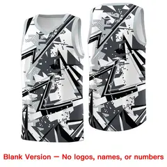 Gray Silver Abstract Graffiti Uniform Basketball Jersey 6