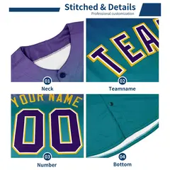 Gray Sky Blue Gradient Fashion Baseball Jersey 6