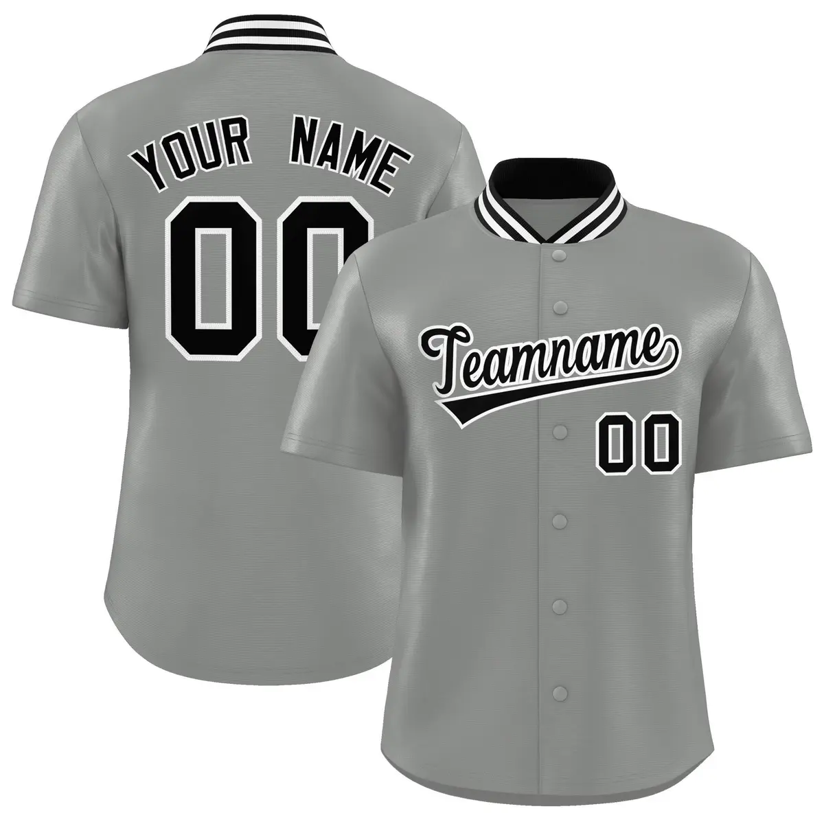 Gray Stand Collar Classic Authentic Baseball Jersey