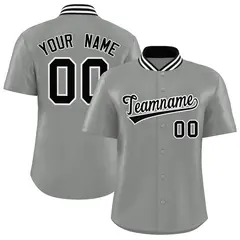 Gray Stand Collar Classic Authentic Baseball Jersey 1