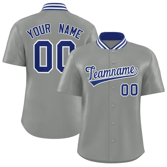 Gray Stand Collar Classic Authentic Baseball Jersey