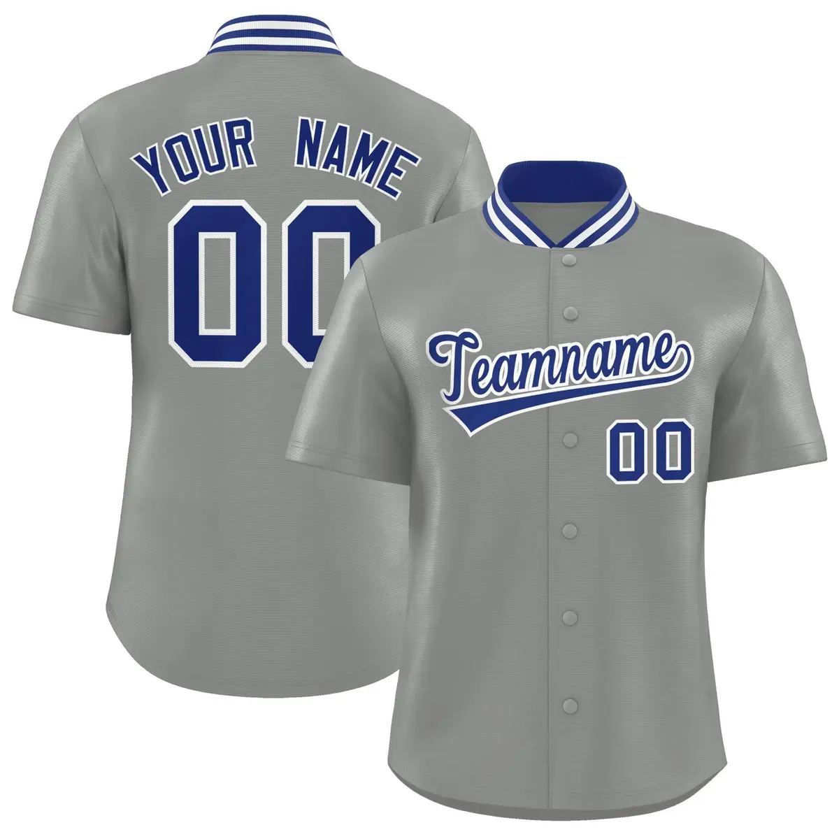 Gray Stand Collar Classic Authentic Baseball Jersey