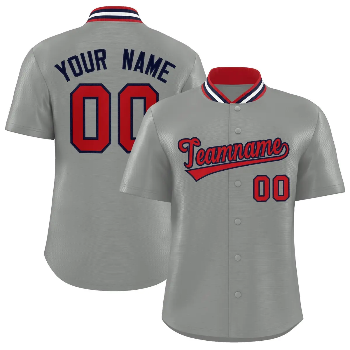 Gray Stand Collar Classic Authentic Baseball Jersey