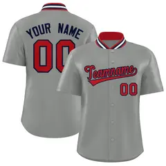 Gray Stand Collar Classic Authentic Baseball Jersey 1