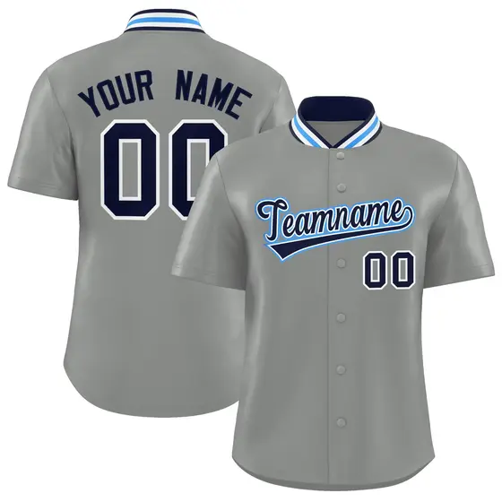 Gray Stand Collar Classic Authentic Baseball Jersey