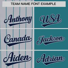 Gray Teal Navy Pinstripe Raglan Baseball Jersey 3