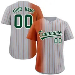 Gray Texas Orange Pinstripe Gradient Baseball Jersey