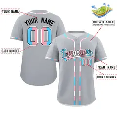 Gray Transgender Pride Month Classic Baseball Jersey 2