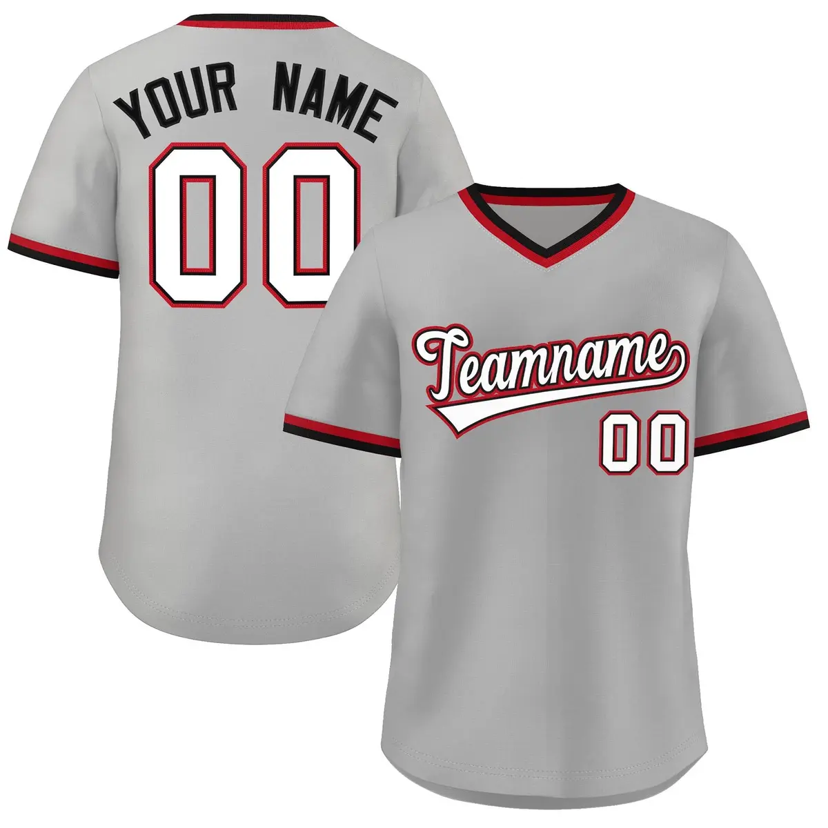 Gray White-Black Authentic Pullover Baseball Jersey