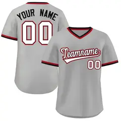 Gray White-Black Authentic Pullover Baseball Jersey 1