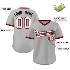 Gray White-Black Authentic Pullover Baseball Jersey 2