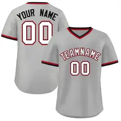 Gray White-Black Classic Authentic Pullover Baseball Jersey