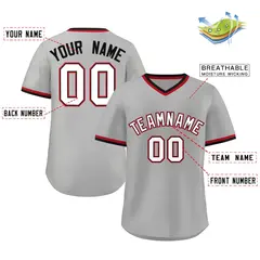 Gray White-Black Classic Authentic Pullover Baseball Jersey 2
