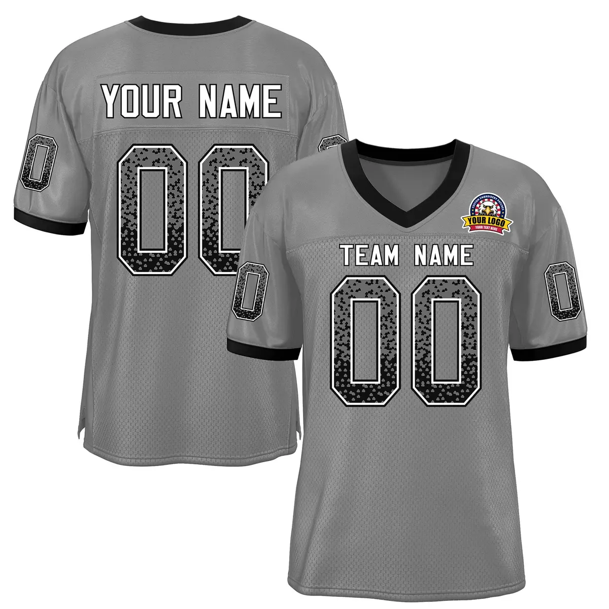 Gray White-Black Drift Fashion Mesh Football Jersey