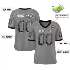 Gray White-Black Drift Fashion Mesh Football Jersey 2