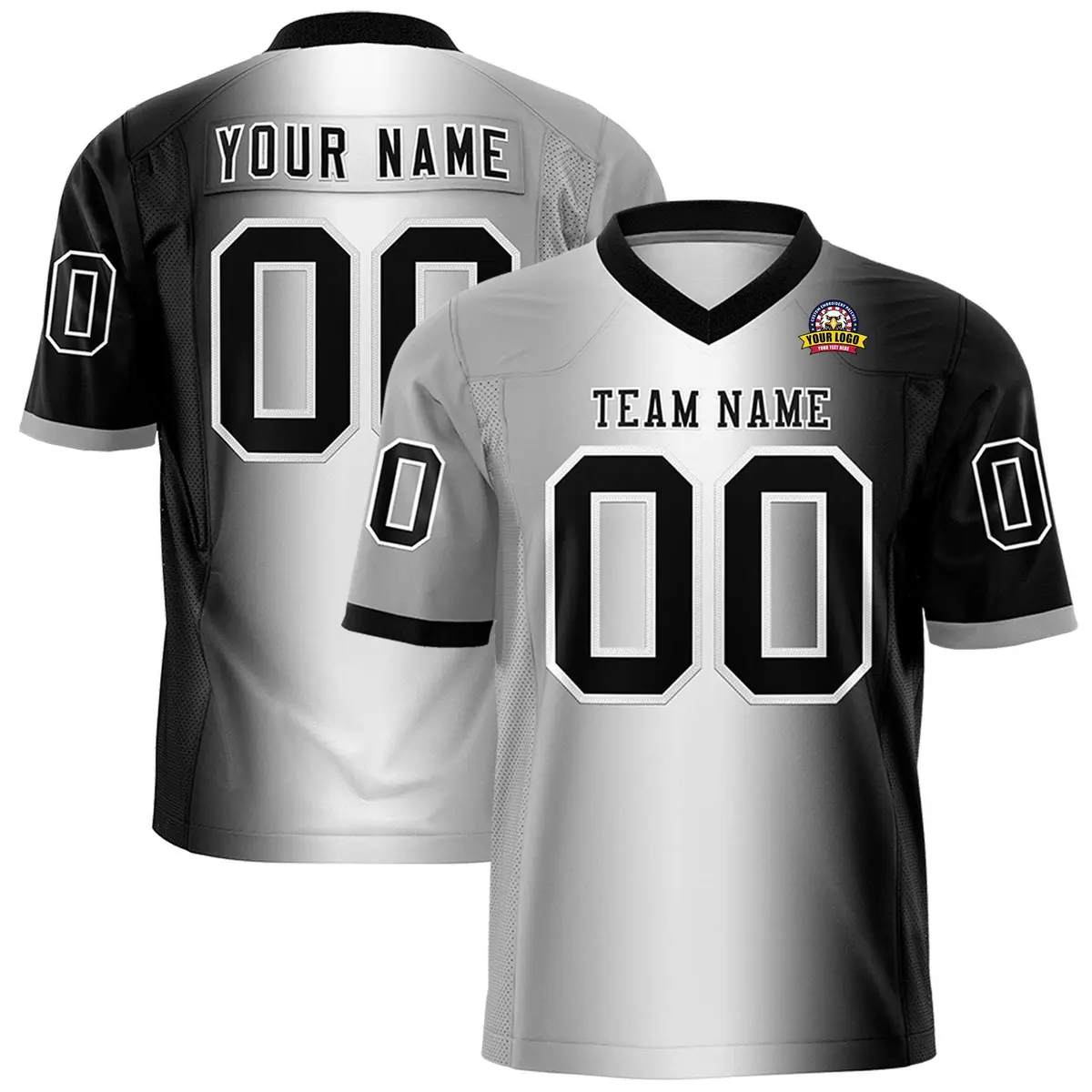 Gray White-Black Gradient Fashion Authentic Football Jersey