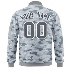 Gray White Camo Varsity Full-Zip Letterman Bomber Jacket 4