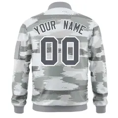 Gray White Camo Varsity Full-Zip Letterman Bomber Jacket 4