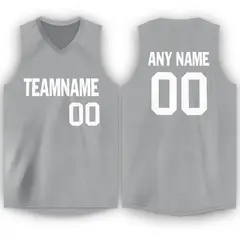 Gray White Classic Breathable Basketball Jersey 1