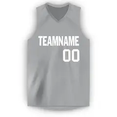Gray White Classic Breathable Basketball Jersey 5