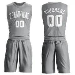 Gray White Classic Sets Basketball Jersey 1