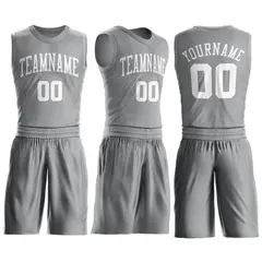 Gray White Classic Sets Basketball Jersey 2