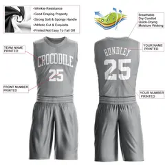 Gray White Classic Sets Basketball Jersey 3